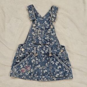 Faded Glory Blue Floral Kids Overalls